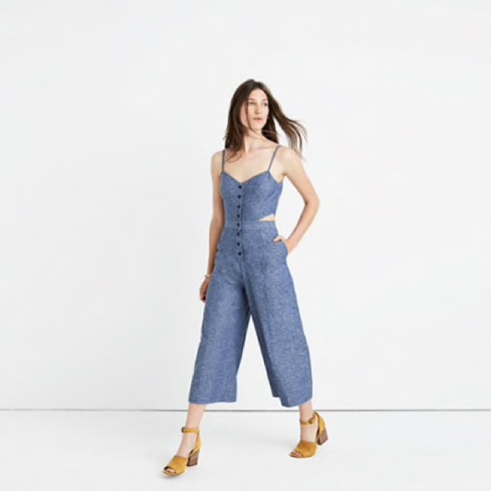 Madewell chambray cutout jumpsuit item F5186